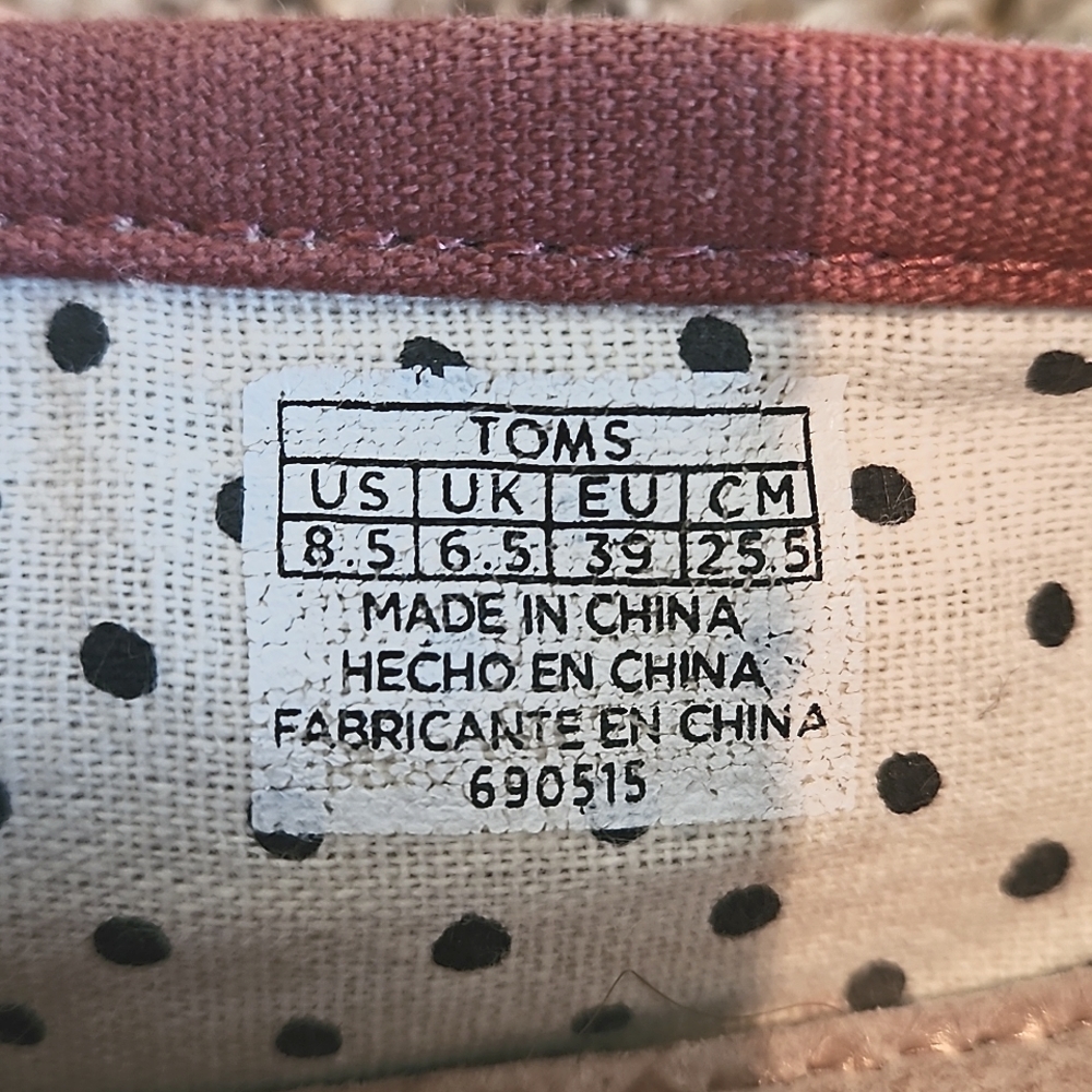 Toms Wmns Picante Red Canvas Classic Alparagata Vegan Loafers Slip-On Flats W8.5 - Picture 12 of 13
